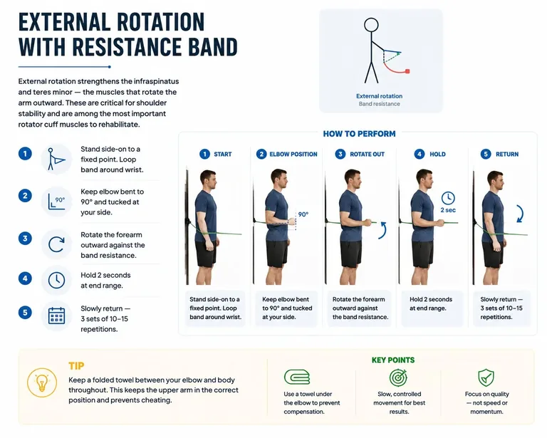 External rotation with resistance band