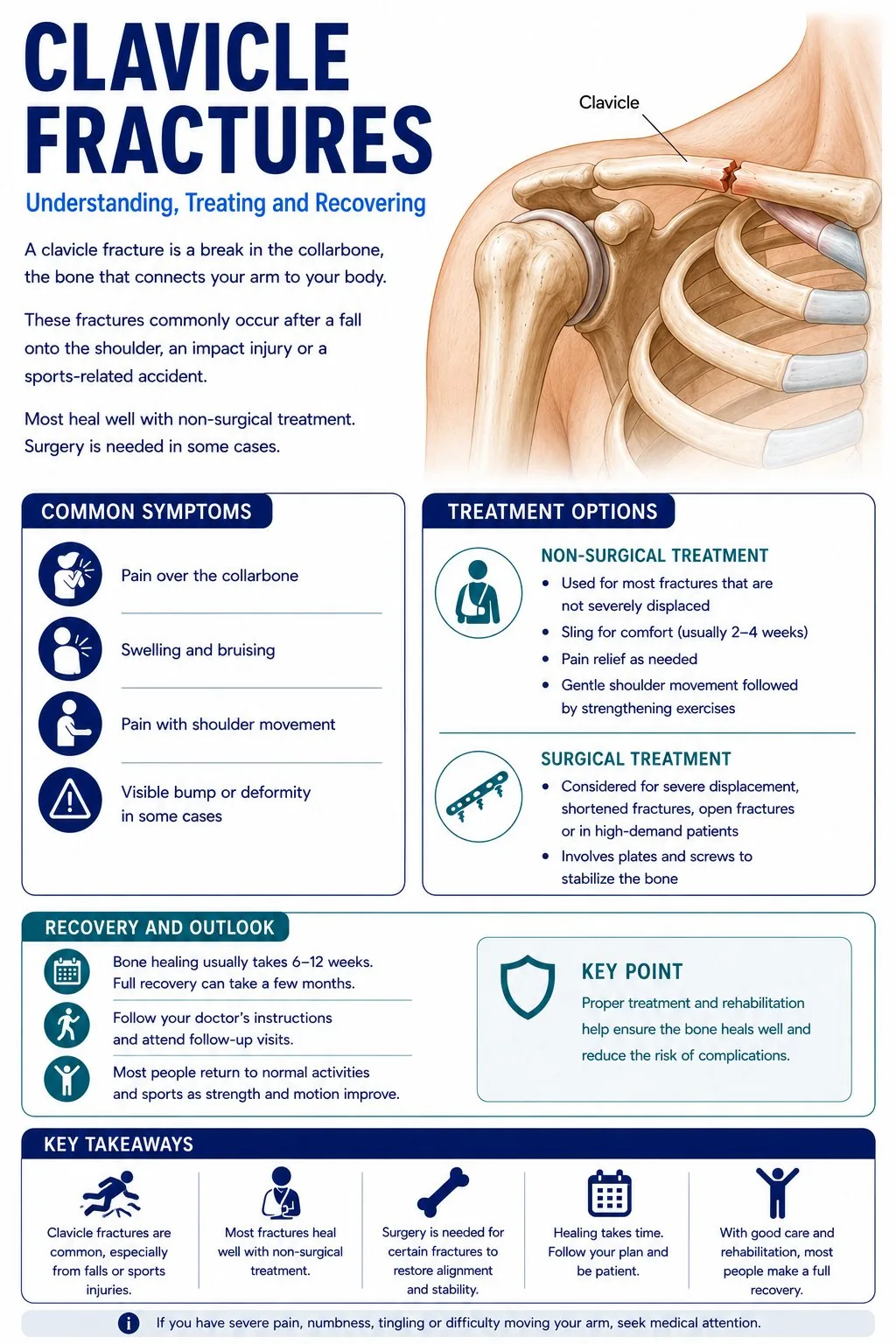 Clavicle fracture infographic