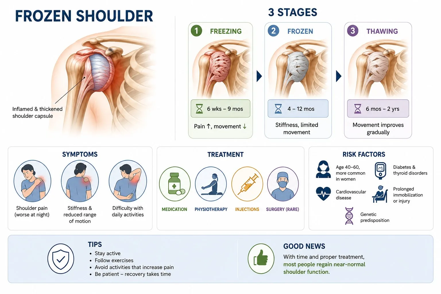 Frozen shoulder infographic