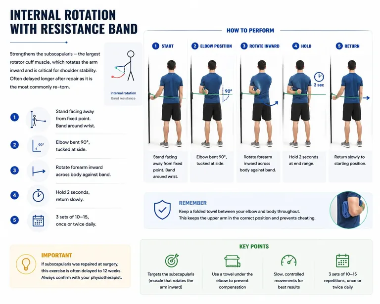 Internal rotation with resistance band