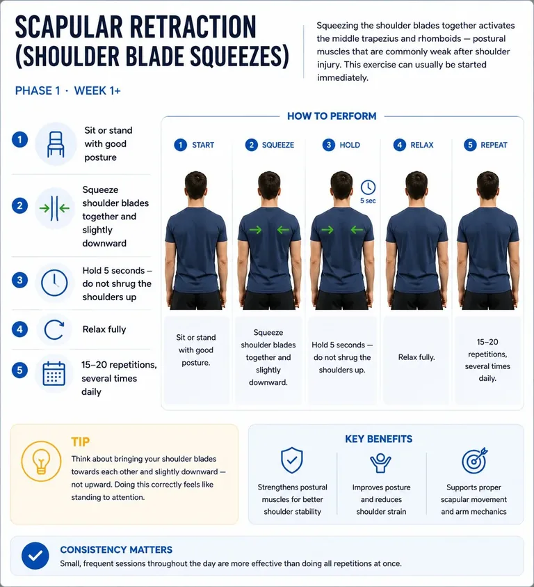 Scapular retraction (shoulder blade squeezes)